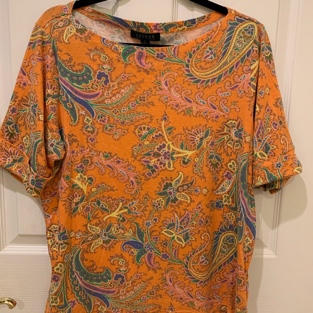 Ralph Lauren Orange Paisley Women's Blouse